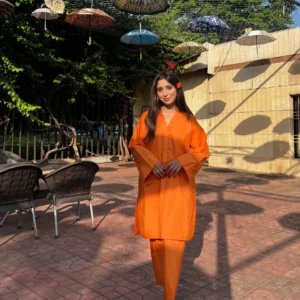 Two Piece Orange Cambric